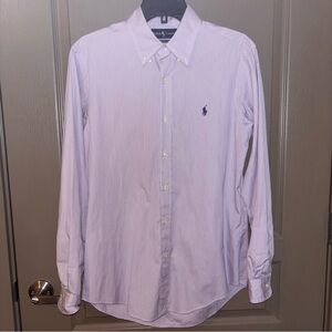 Ralph Lauren Blue & White Stripe Button Down Size M Neck 15 Sleeve 32/33